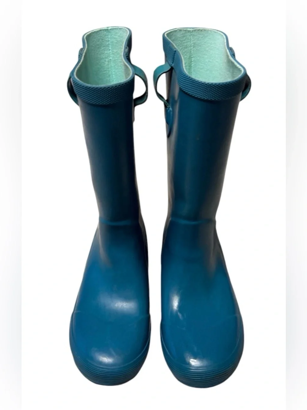 L.L. Bean Teal Kids Wellie Waterproof Pull On Rain Boots sz3 Kids